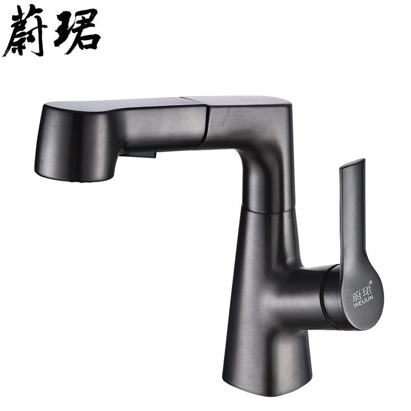 蔚珺全铜枪灰抽拉升降冷热混合水龙头通用型个 蔚珺全铜枪灰抽拉升降冷热混合水龙头...
